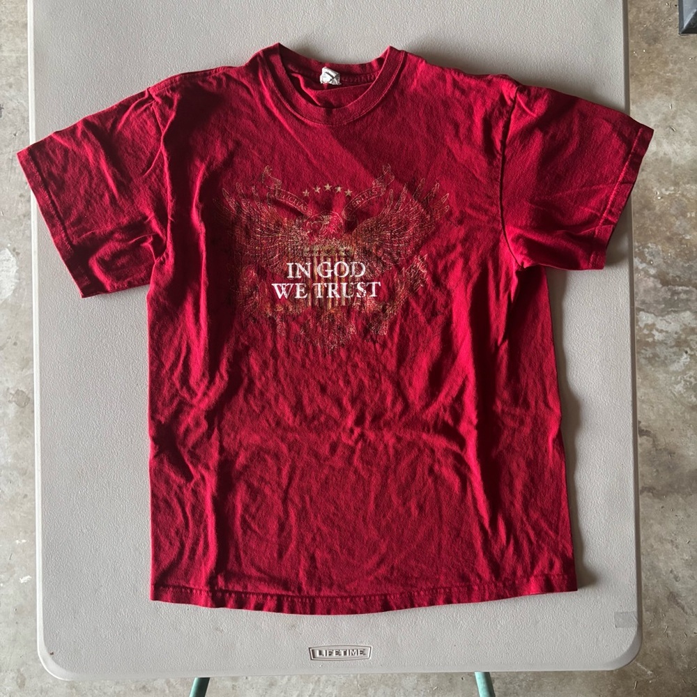 "In God We Trust" Patriotic Red Short Sleeve Tee
